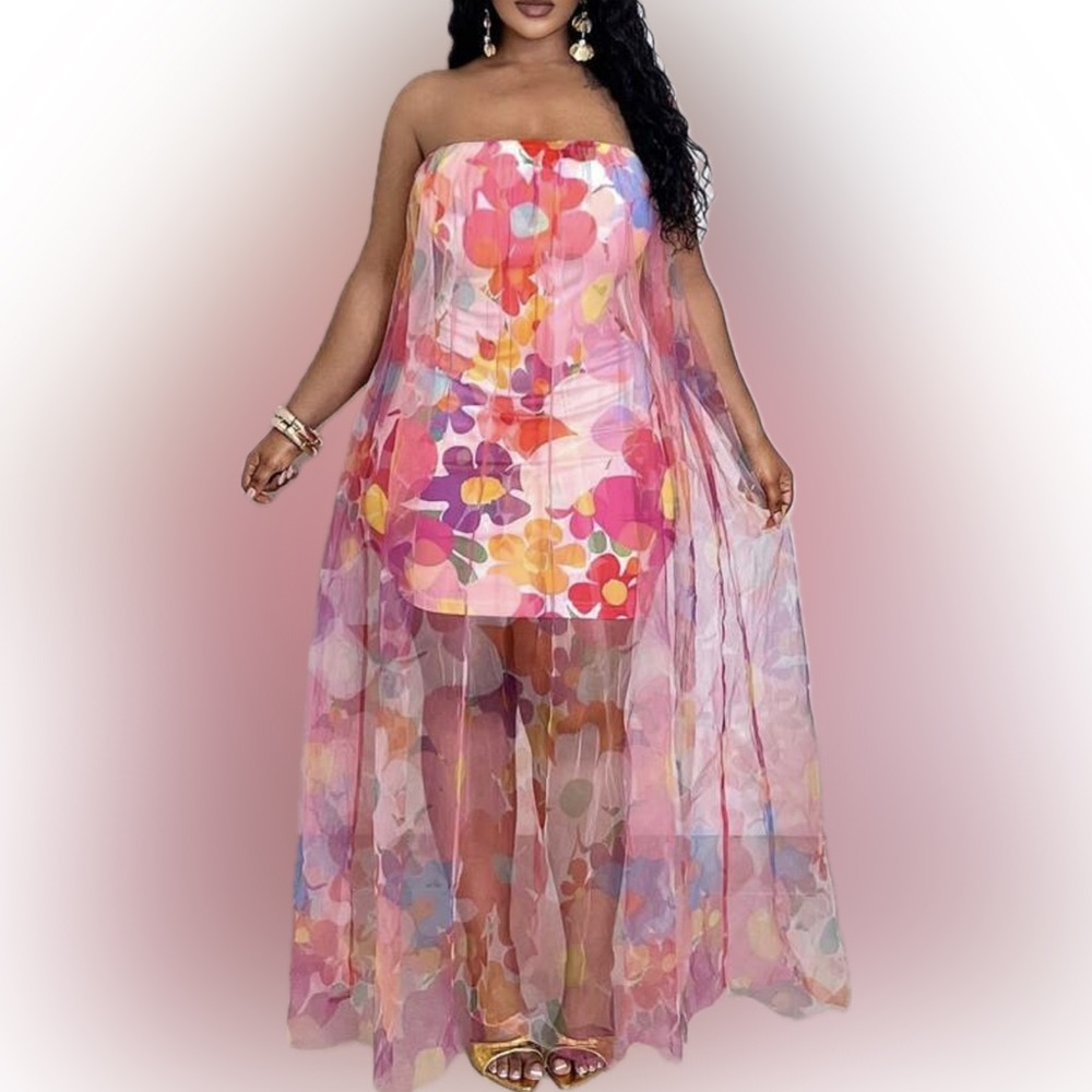 🌸 PLUS Floral Mesh Dress 🌼 - Picture 4 of 9